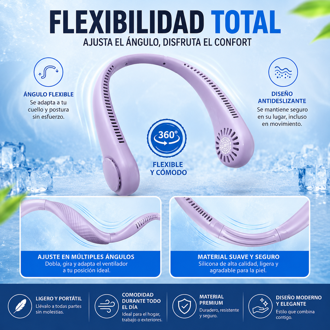 ❄️Ventilador de Cuello Portátil™ | Olvídate del Calor y Disfruta de Aire Fresco al Instante🌬️ ¡OFERTA EXCLUSIVA HOY!🔥