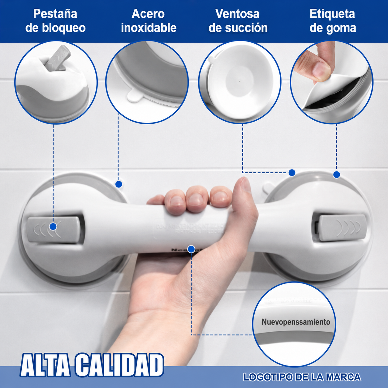 SafeGrip Soporte de Seguridad con Ventosa + Guia de Seguridad en el Baño — REGALO EXCLUSIVO🔥