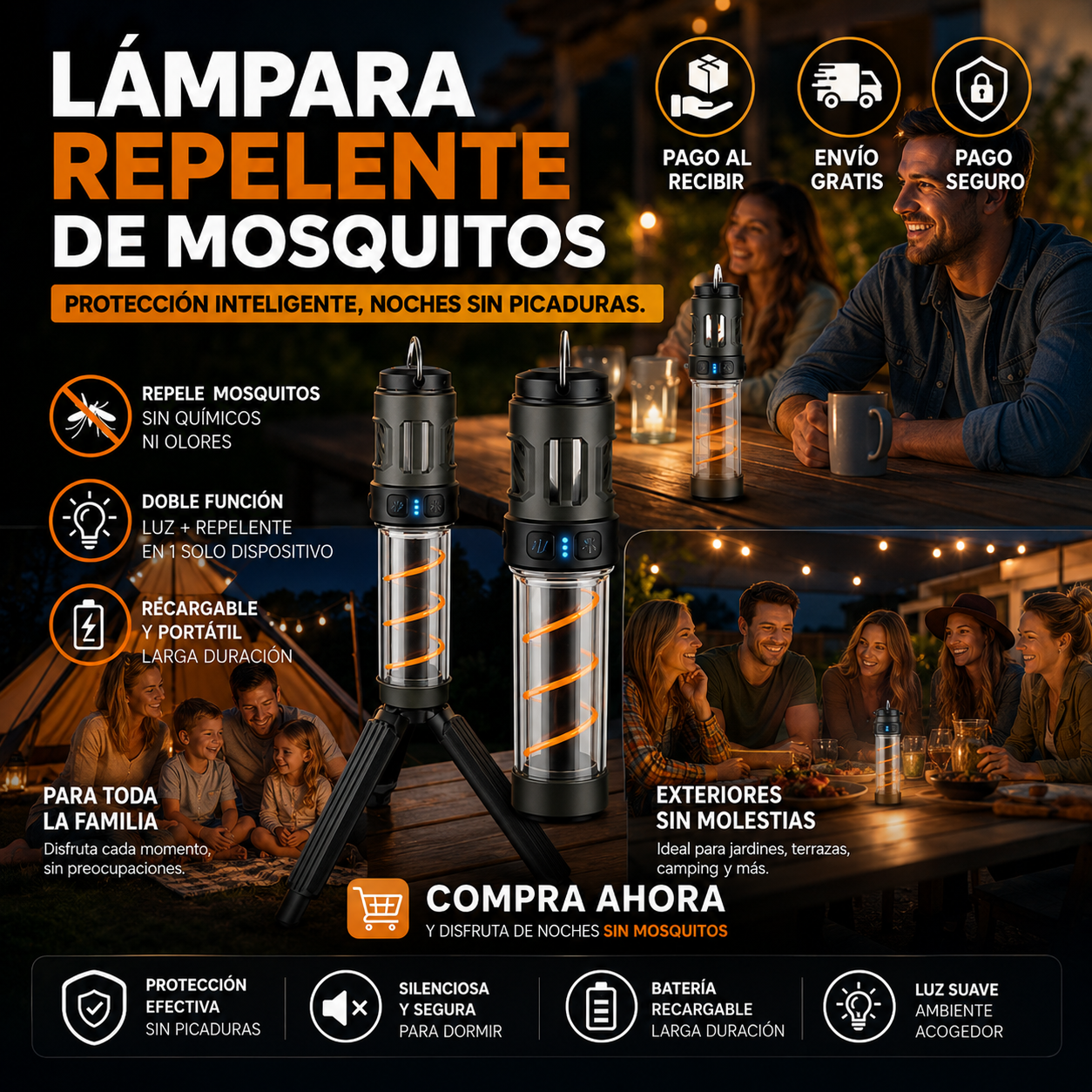 ⚡Lámpara Repelente de Mosquitos 3 en 1🎯La Solución Inteligente Contra los Mosquitos ¡OFERTA EXCLUSIVO HOY!🔥