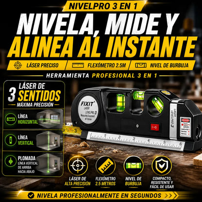 🎯Nivel Láser Multifuncional 4 en 1 - Alineación Perfecta en Segundos✅¡Envío Gratis en 24H!