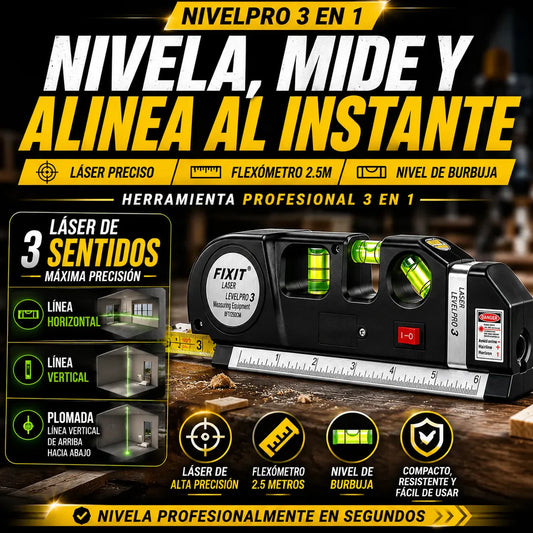 🎯Nivel Láser Multifuncional 4 en 1 - Alineación Perfecta en Segundos✅¡Envío Gratis en 24H!