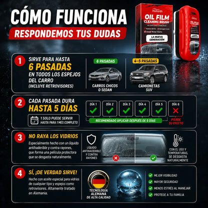 🛡️Limpiador de Películas para Parabrisas – Visión Clara y Conducción Segura🚗¡Envío Gratis en 24h!🔥