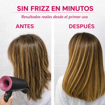 Secador iónico tipo dyson con accesorios