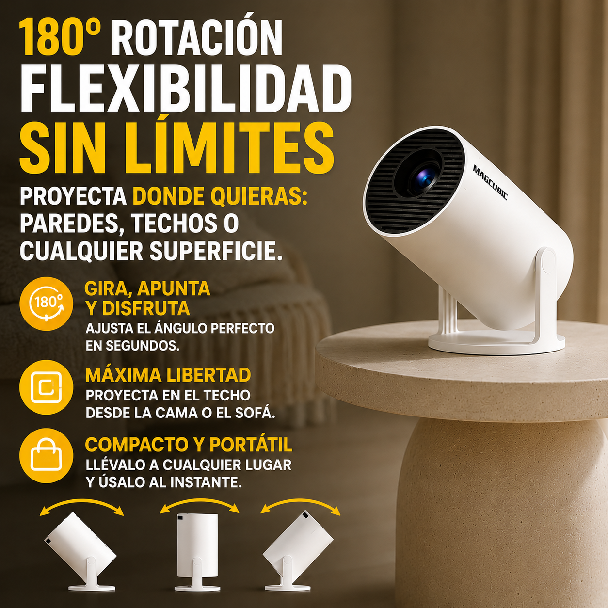 🎬Mini Proyector Portátil HD: Convierte tu habitación en un cine hoy ¡Envío Gratis 24/48H!🔥