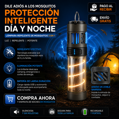 ⚡Lámpara Repelente de Mosquitos 3 en 1🎯La Solución Inteligente Contra los Mosquitos ¡OFERTA EXCLUSIVO HOY!🔥