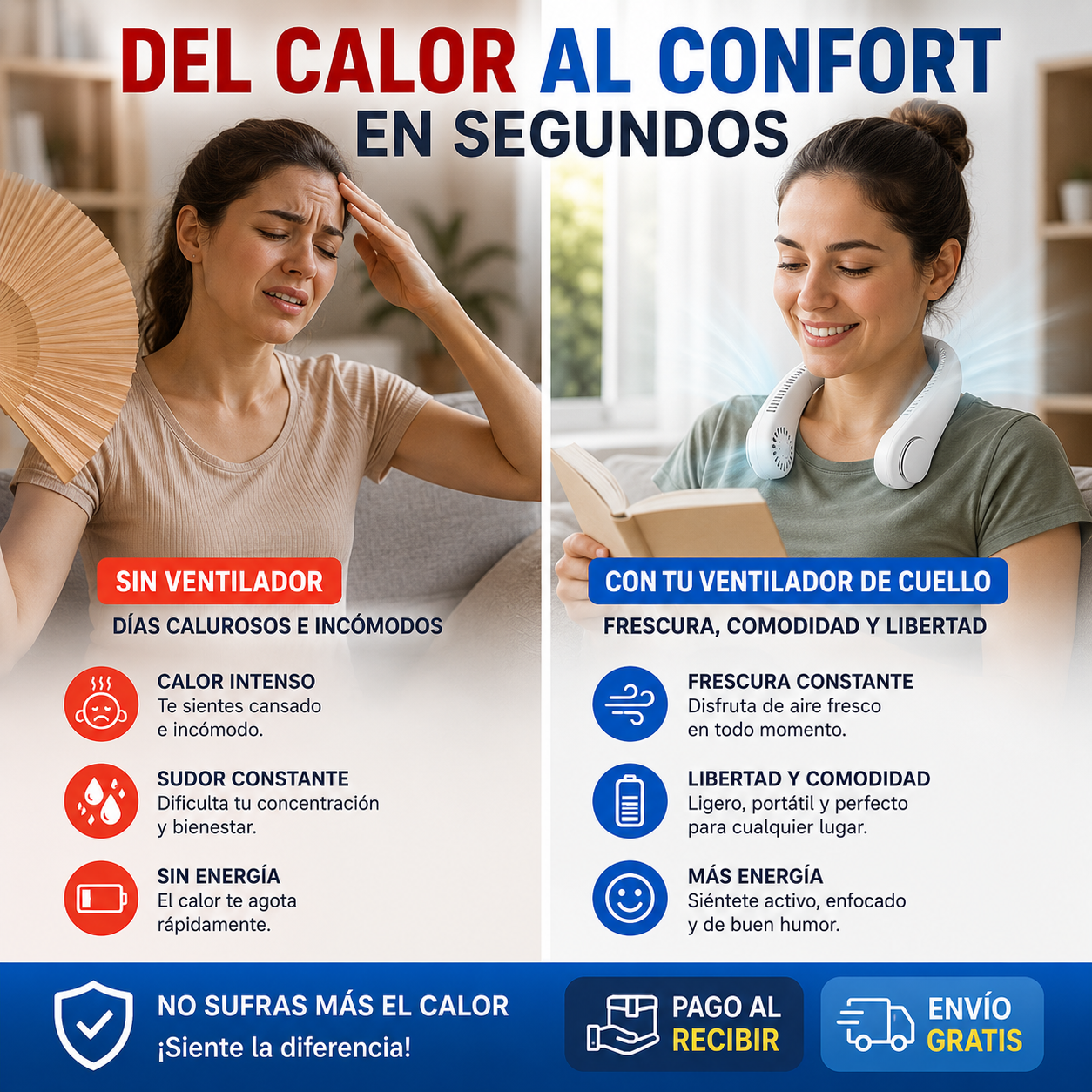 ❄️Ventilador de Cuello Portátil™ | Olvídate del Calor y Disfruta de Aire Fresco al Instante🌬️ ¡OFERTA EXCLUSIVA HOY!🔥