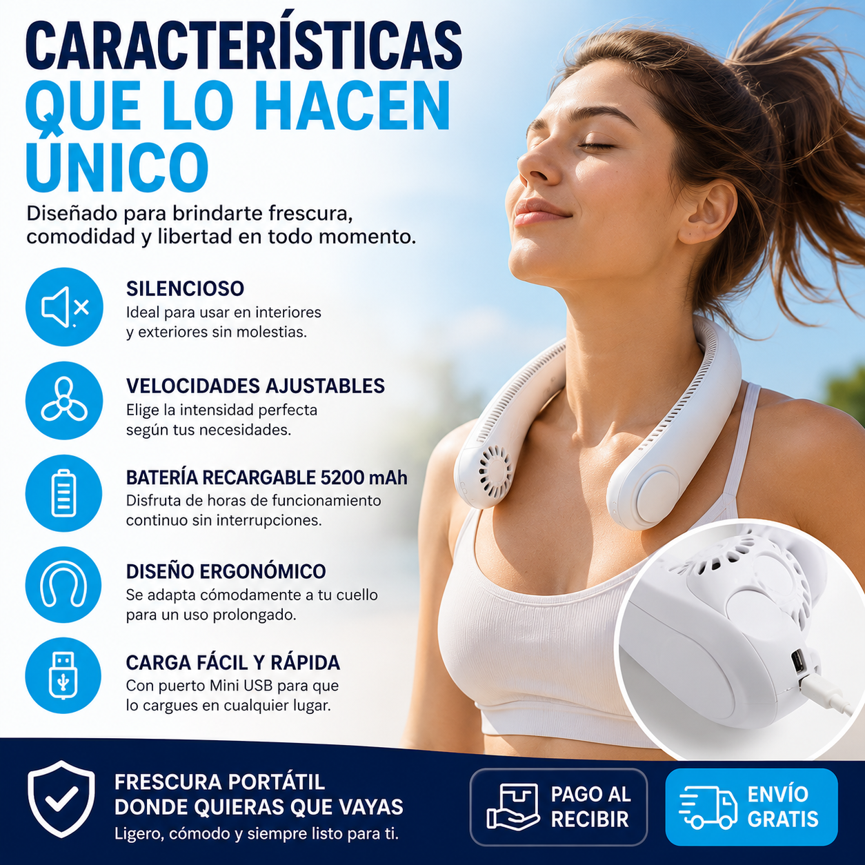 ❄️Ventilador de Cuello Portátil™ | Olvídate del Calor y Disfruta de Aire Fresco al Instante🌬️ ¡OFERTA EXCLUSIVA HOY!🔥