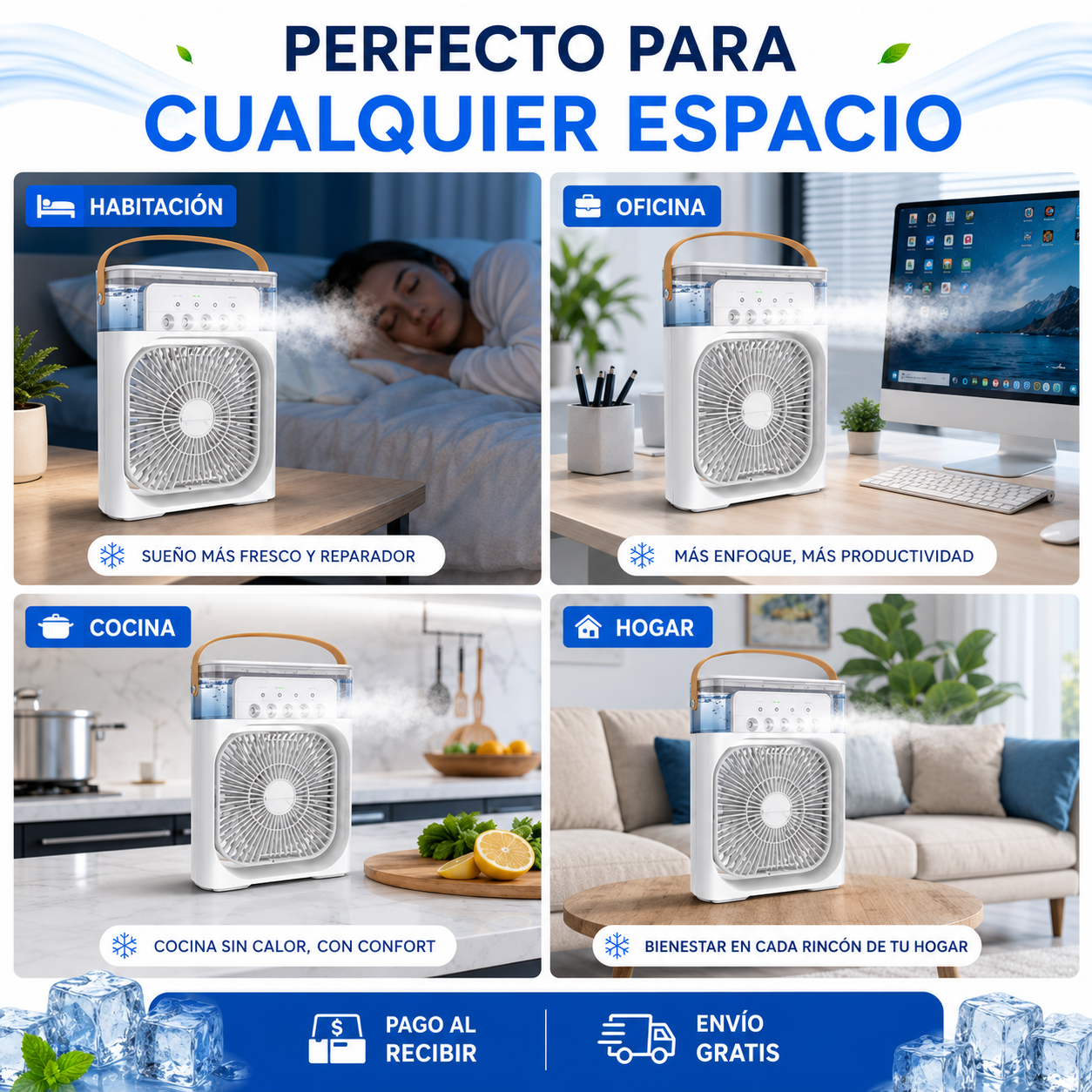 ❄️Climatizador Evaporativo Portátil 4 en 1–Refresca y Humedece tu Espacio ¡Envío Gratis en 24H!🔥