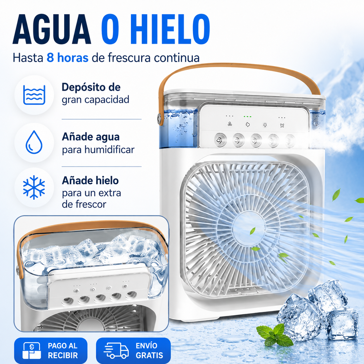 ❄️Climatizador Evaporativo Portátil 4 en 1–Refresca y Humedece tu Espacio ¡Envío Gratis en 24H!🔥