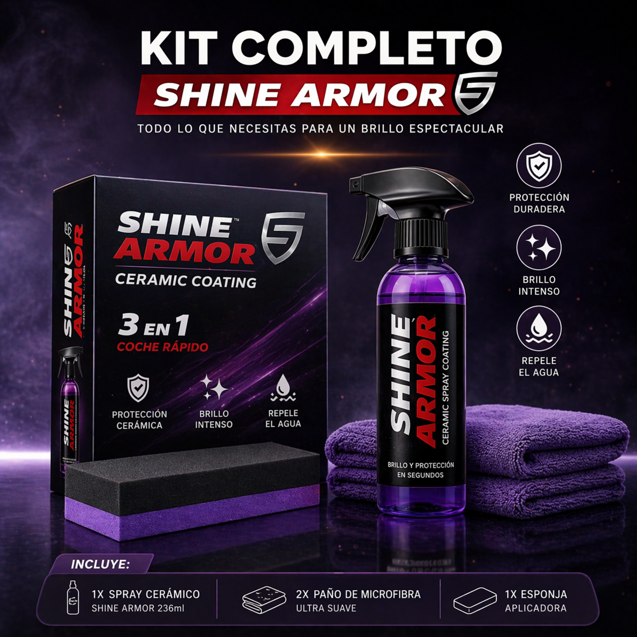 ✨SHINE ARMOR 3 EN 1: Limpia, protege y devuelve el brillo de tu coche en minutos 🚗 ¡Envío Gratis 24h!🔥