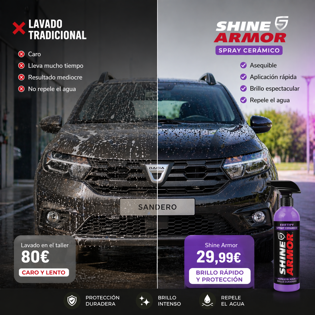 ✨SHINE ARMOR 3 EN 1: Limpia, protege y devuelve el brillo de tu coche en minutos 🚗 ¡Envío Gratis 24h!🔥