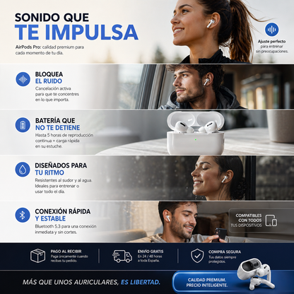 🎧 AirPods PRO 5.3 Premium -  Sonido Premium y Libertad Total ¡OFERTA EXCLUSIVA DISPONIBLE HOY!🔥