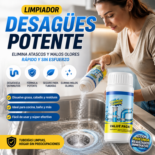 🛡️Limpiador de Desagües Potente 110G – Desatasca en Minutos y Sin Esfuerzo🏠¡Envío Gratis en 24h!🔥