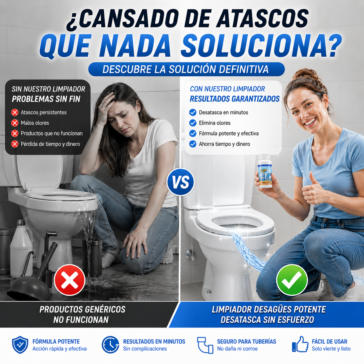 🛡️Limpiador de Desagües Potente 110G – Desatasca en Minutos y Sin Esfuerzo🏠¡Envío Gratis en 24h!🔥