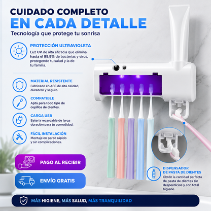 🛡️Esterilizador de Cepillos de Dientes | Elimina hasta el 99,9 % de las bacterias ✨¡Envío Gratis en 24h! 🔥