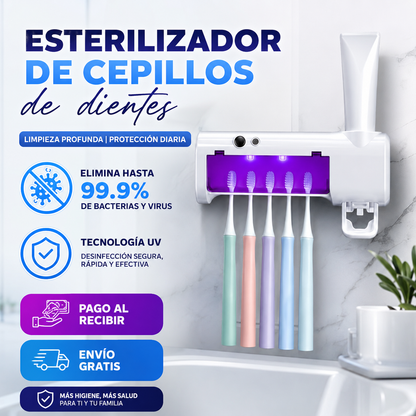 🛡️Esterilizador de Cepillos de Dientes | Elimina hasta el 99,9 % de las bacterias ✨¡Envío Gratis en 24h! 🔥