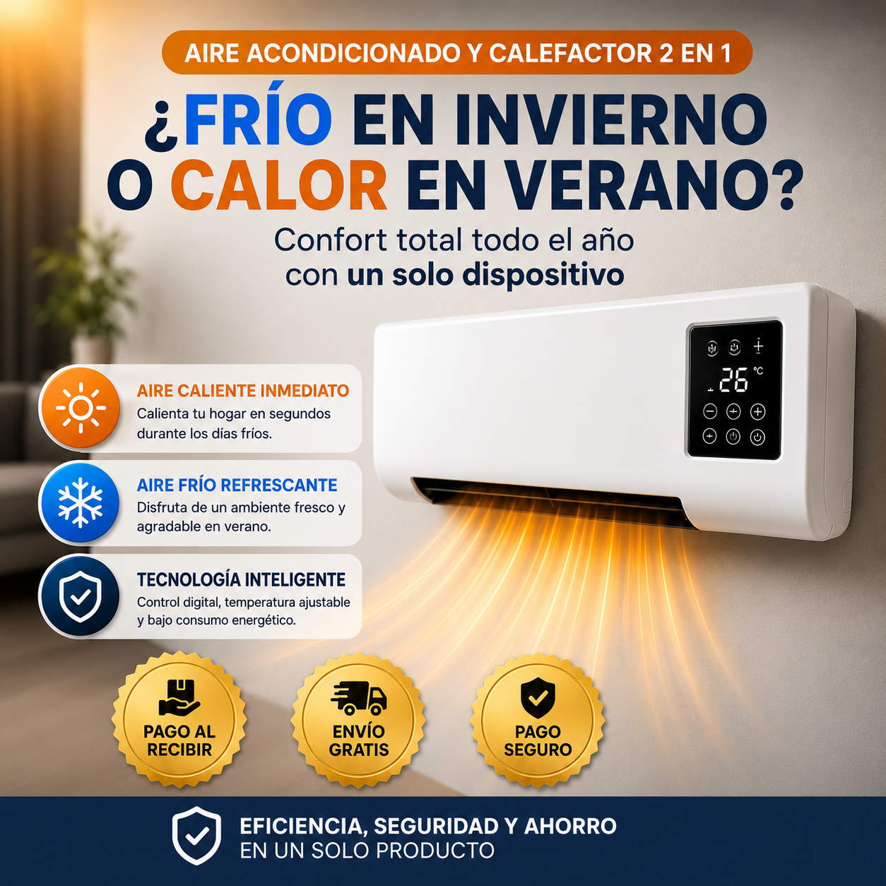 ❄️MINI AIRE ACONDICIONADO 2 EN 1: Calienta en inverno y refresca en verano🚚¡Envío Gratis en 24H!🔥