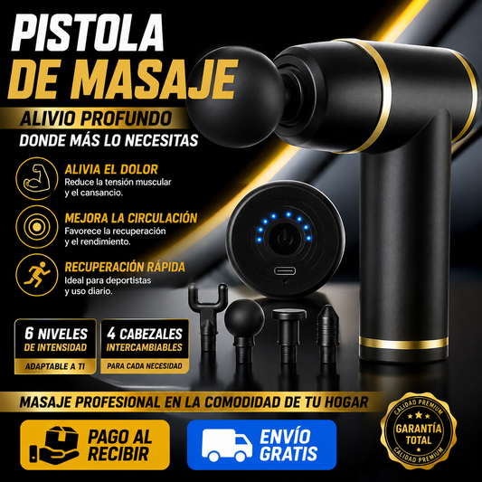 ⚡Pistola de Masaje | Alivia el Dolor y Recupera tus Músculos Más Rápido💆‍♂️¡Envío Gratis en 24H!🔥