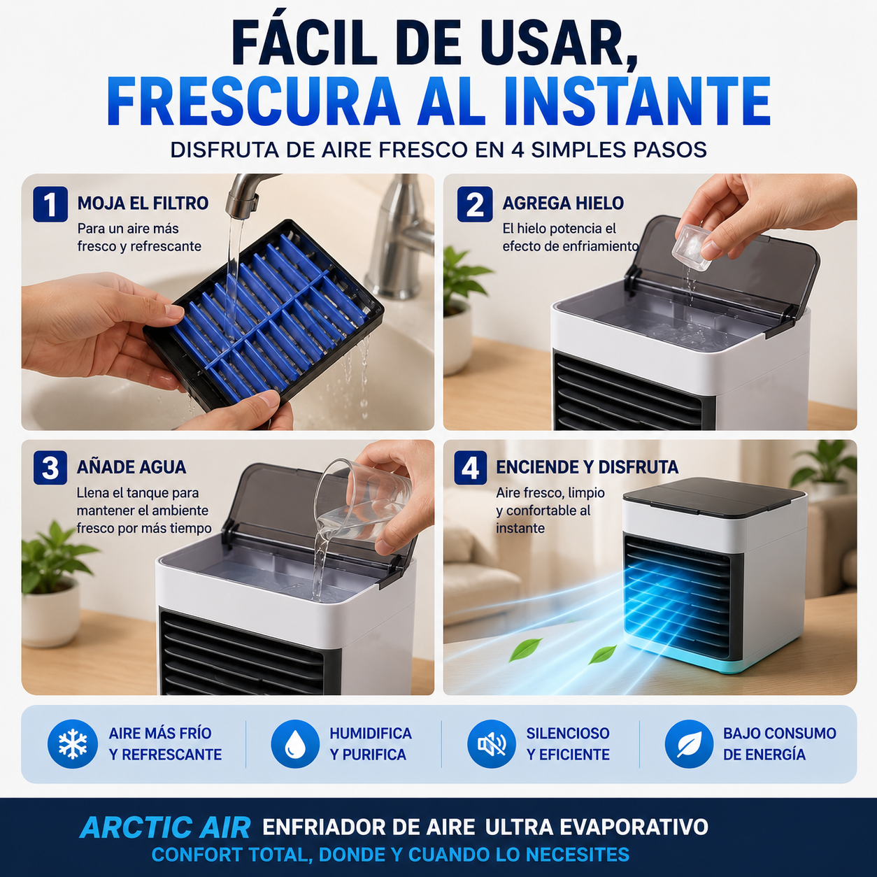 ❄️Mini Aire Enfriador Portátil: Disfruta de aire más Fresco en segundos🚚¡Envío Gratis en 24H!🔥
