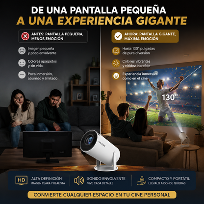 🎬Mini Proyector Portátil HD: Convierte tu habitación en un cine hoy ¡Envío Gratis 24/48H!🔥